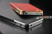 Бампер OYO Gold чехол кожа PU велюр iPhone 4 4S